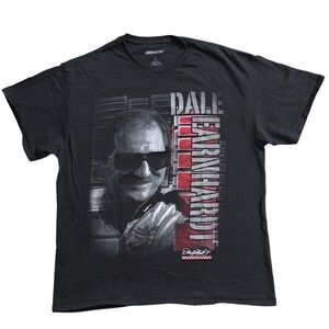 Dale Earnhardt NASCAR Retro Style Black Tee Shirt Double Sided Commemorative